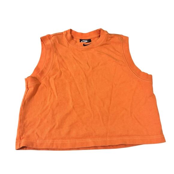 Nike Orange Sleeveless Cropped Tank Top Women’s Small Streetwear Y2K - Picture 1 of 6